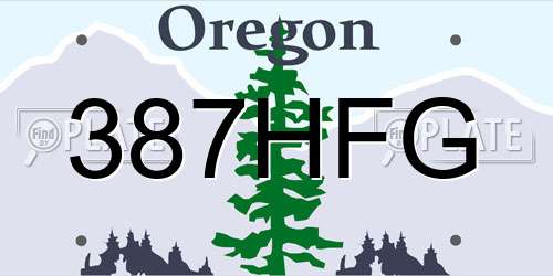 387HFG Oregon License Plate