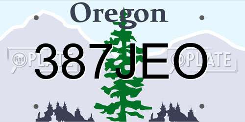 387JEO Oregon License Plate
