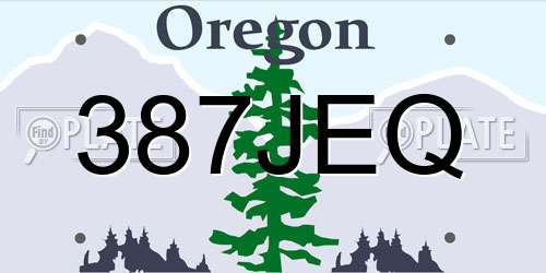 387JEQ Oregon License Plate
