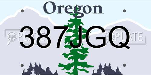 387JGQ Oregon License Plate