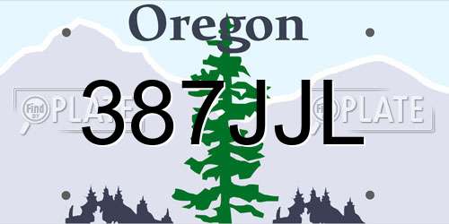 387JJL Oregon License Plate