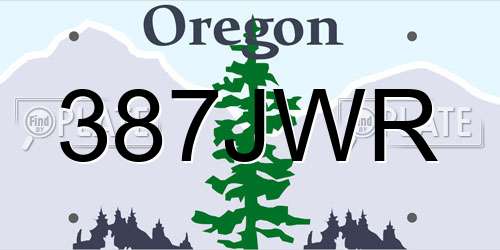 387JWR Oregon License Plate