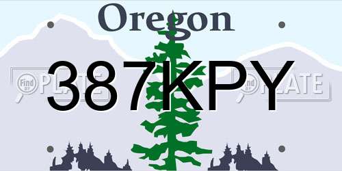 387KPY Oregon License Plate