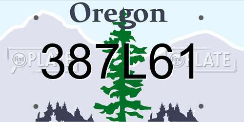 387L61 Oregon License Plate