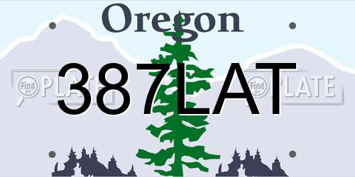 387LAT Oregon License Plate