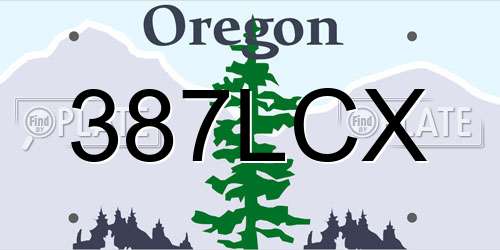 387LCX Oregon License Plate