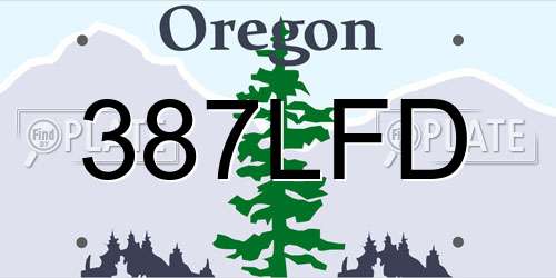 387LFD Oregon License Plate