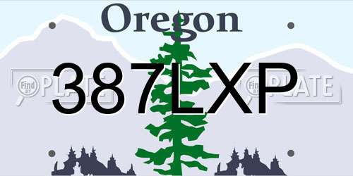 387LXP Oregon License Plate
