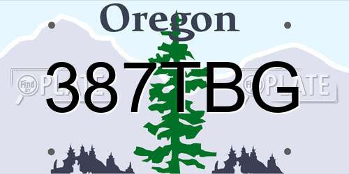 387TBG Oregon License Plate