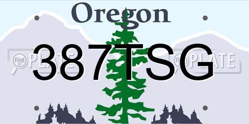 387TSG Oregon License Plate
