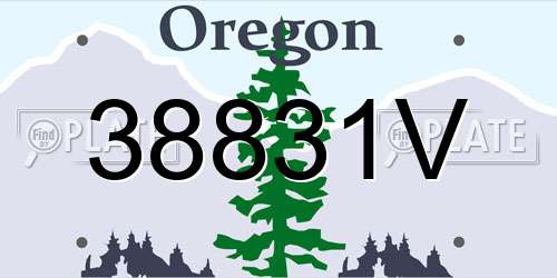 38831V Oregon License Plate