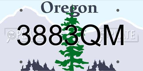 3883QM Oregon License Plate