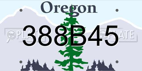 388B45 Oregon License Plate