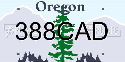 388CAD Oregon License Plate