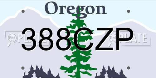 388CZP Oregon License Plate