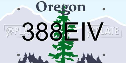 388EIV Oregon License Plate