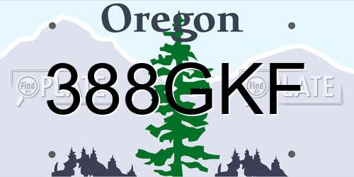 388GKF Oregon License Plate