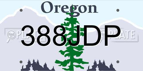 388JDP Oregon License Plate