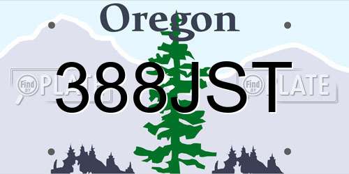 388JST Oregon License Plate