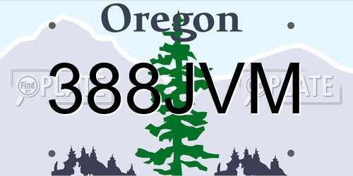 388JVM Oregon License Plate