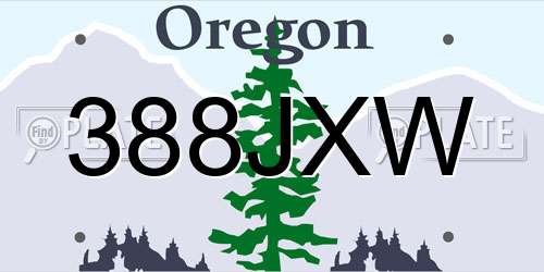 388JXW Oregon License Plate