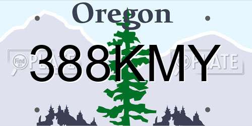 388KMY Oregon License Plate