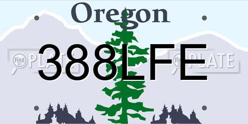 388LFE Oregon License Plate