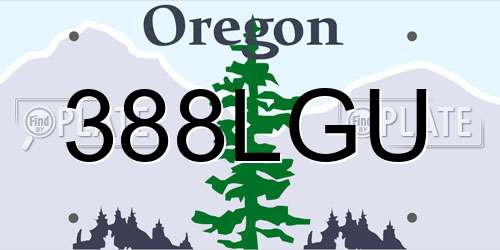 388LGU Oregon License Plate