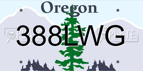 388LWG Oregon License Plate