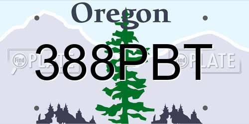 388PBT Oregon License Plate