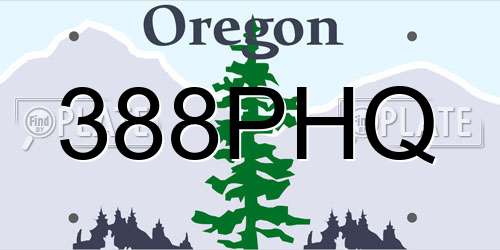 388PHQ Oregon License Plate