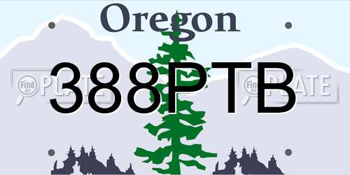 388PTB Oregon License Plate