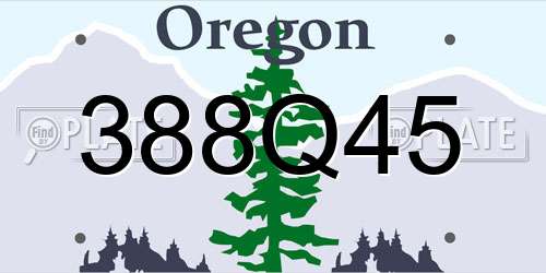 388Q45 Oregon License Plate