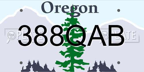 388QAB Oregon License Plate