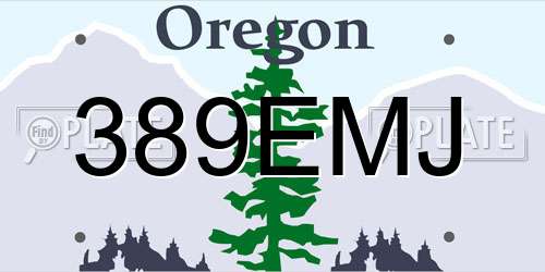 389EMJ Oregon License Plate
