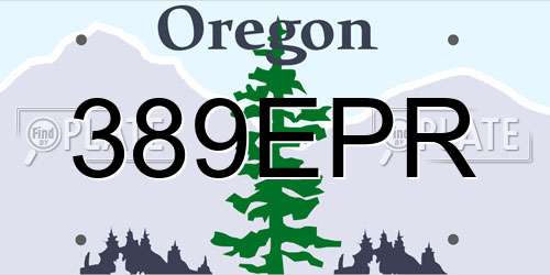 389EPR Oregon License Plate