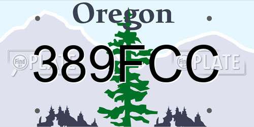 389FCC Oregon License Plate
