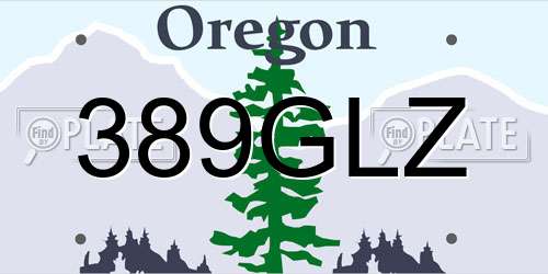 389GLZ Oregon License Plate