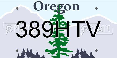389HTV Oregon License Plate