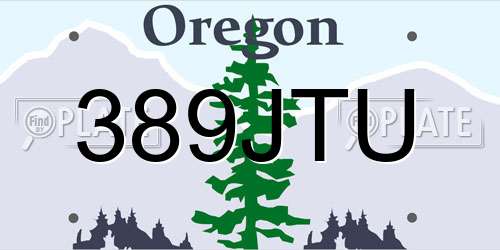 389JTU Oregon License Plate
