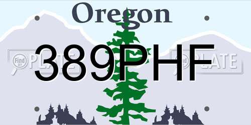 389PHF Oregon License Plate