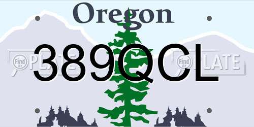 389QCL Oregon License Plate