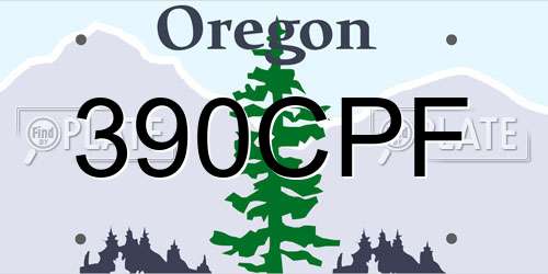 390CPF Oregon License Plate