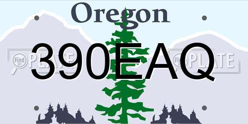 390EAQ Oregon License Plate