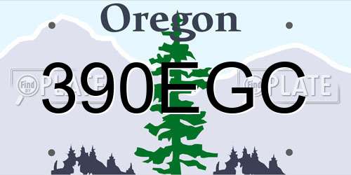 390EGC Oregon License Plate