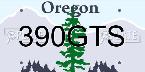 390GTS Oregon License Plate