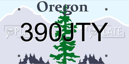 390JTY Oregon License Plate