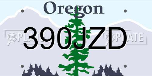 390JZD Oregon License Plate