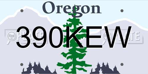 390KEW Oregon License Plate