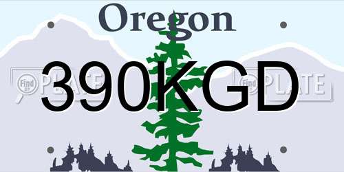 390KGD Oregon License Plate